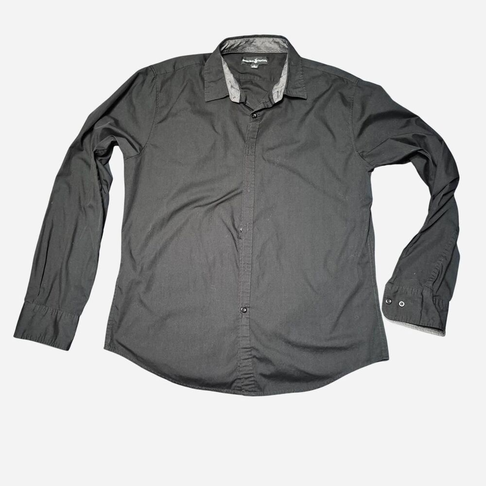 Beverly-hills-polo-club Men's Grey and Black Shirt Size L